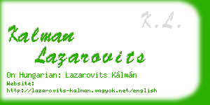 kalman lazarovits business card